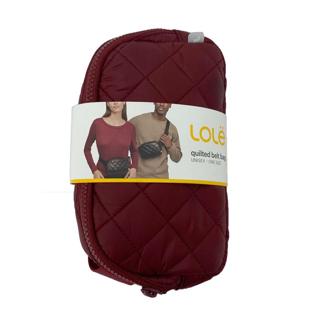 Lolë Unisex Burgundy Quilted Belt Bag | One Size